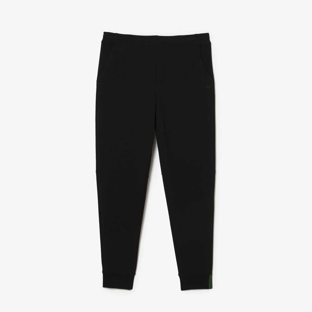 Lacoste Slim Fit Heathered Cotton Blend Tracksuit Pants Black | XUA-974213