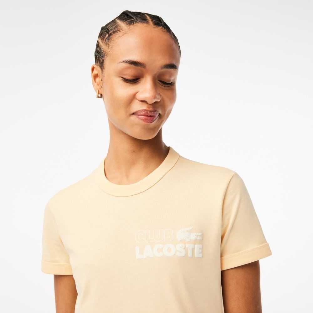 Lacoste Slim Fit Organic Cotton Jersey T-Shirt Yellow | HEL-096523