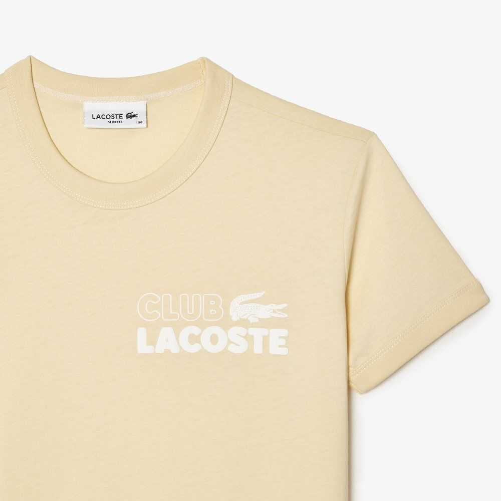 Lacoste Slim Fit Organic Cotton Jersey T-Shirt Yellow | HEL-096523