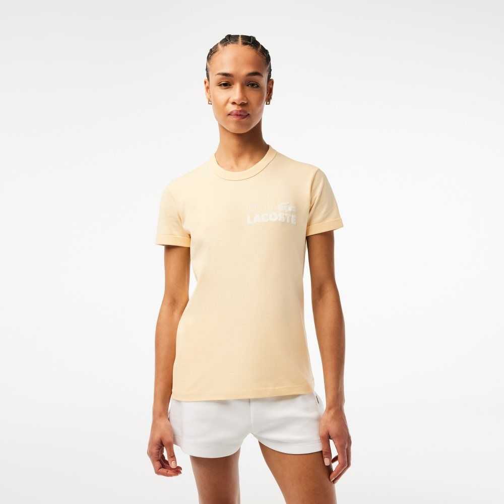 Lacoste Slim Fit Organic Cotton Jersey T-Shirt Yellow | HEL-096523