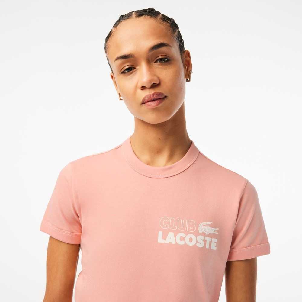 Lacoste Slim Fit Organic Cotton Jersey T-Shirt Light Pink | MOC-805471