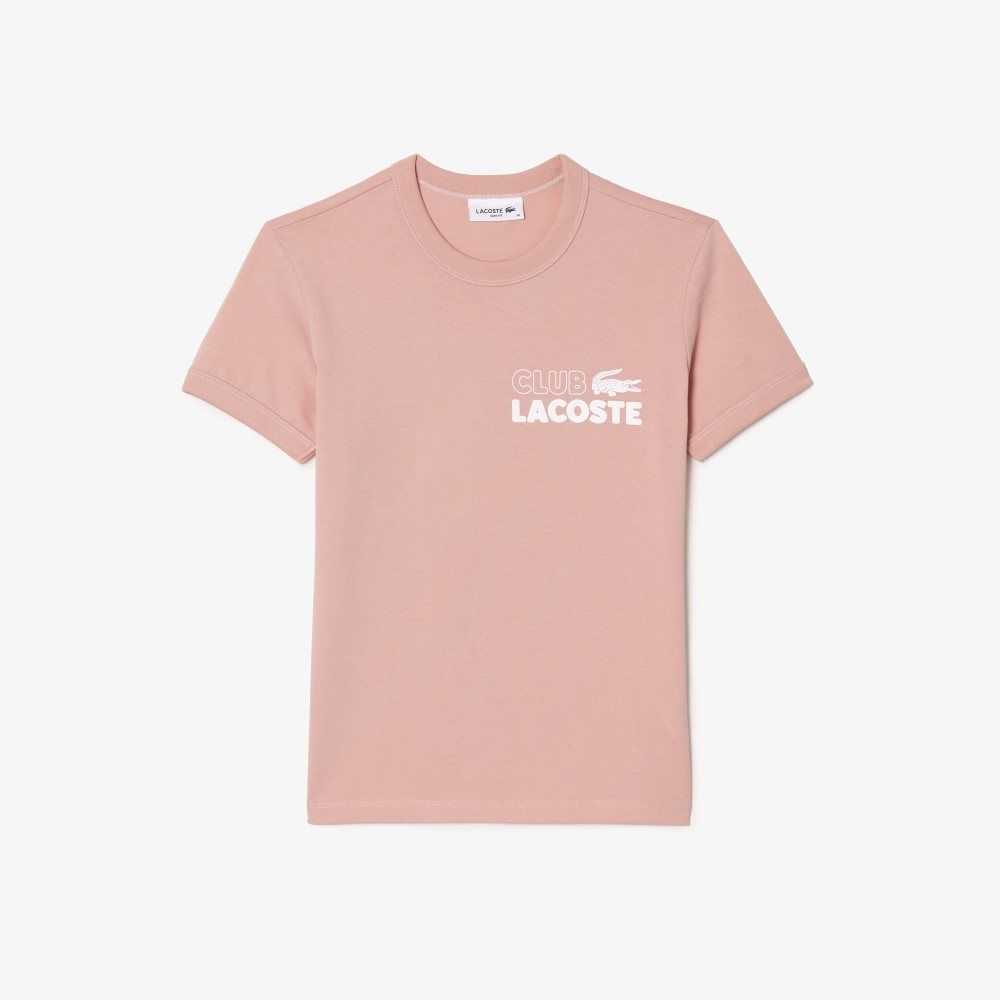 Lacoste Slim Fit Organic Cotton Jersey T-Shirt Light Pink | MOC-805471