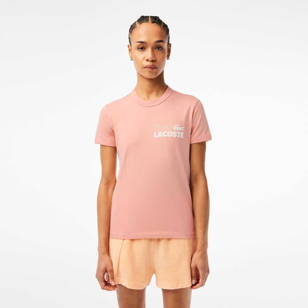 Lacoste Slim Fit Organic Cotton Jersey T-Shirt Light Pink | MOC-805471