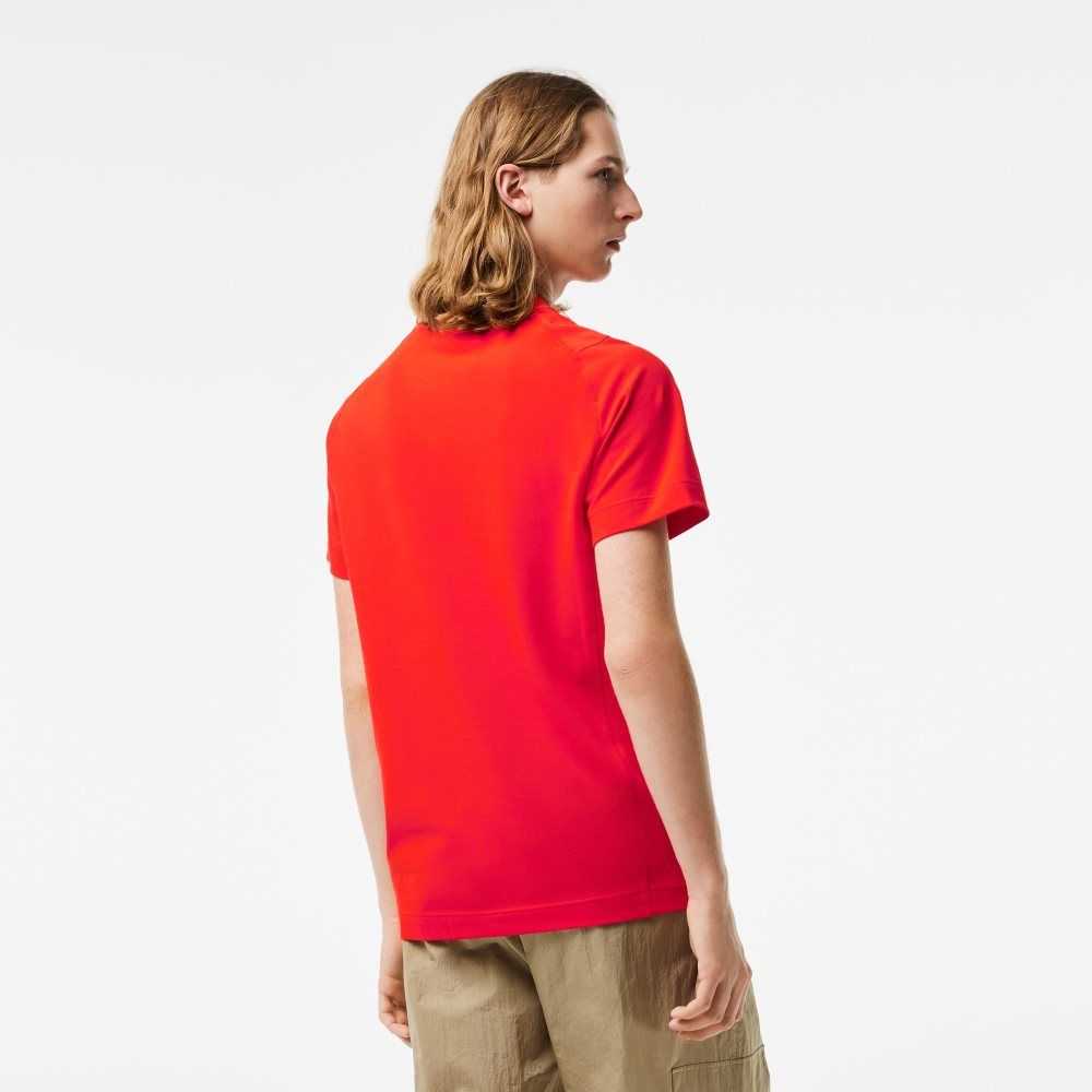 Lacoste Slim Fit Organic Cotton Pique T-Shirt Red | UTK-563829