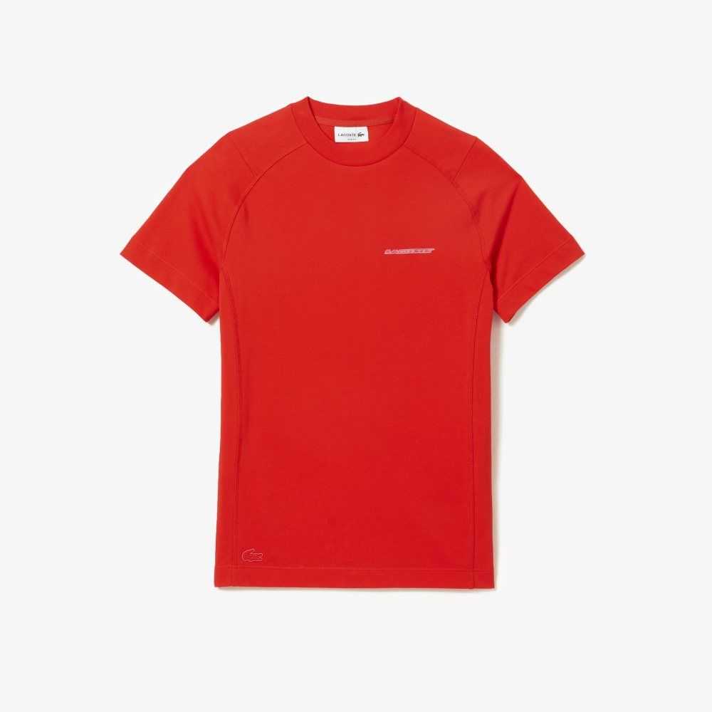 Lacoste Slim Fit Organic Cotton Pique T-Shirt Red | UTK-563829