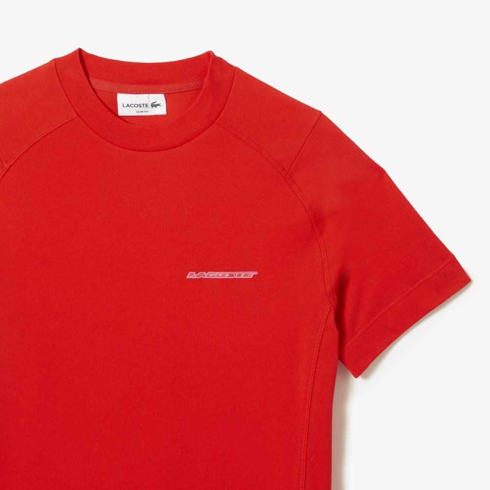 Lacoste Slim Fit Organic Cotton Pique T-Shirt Red | UTK-563829