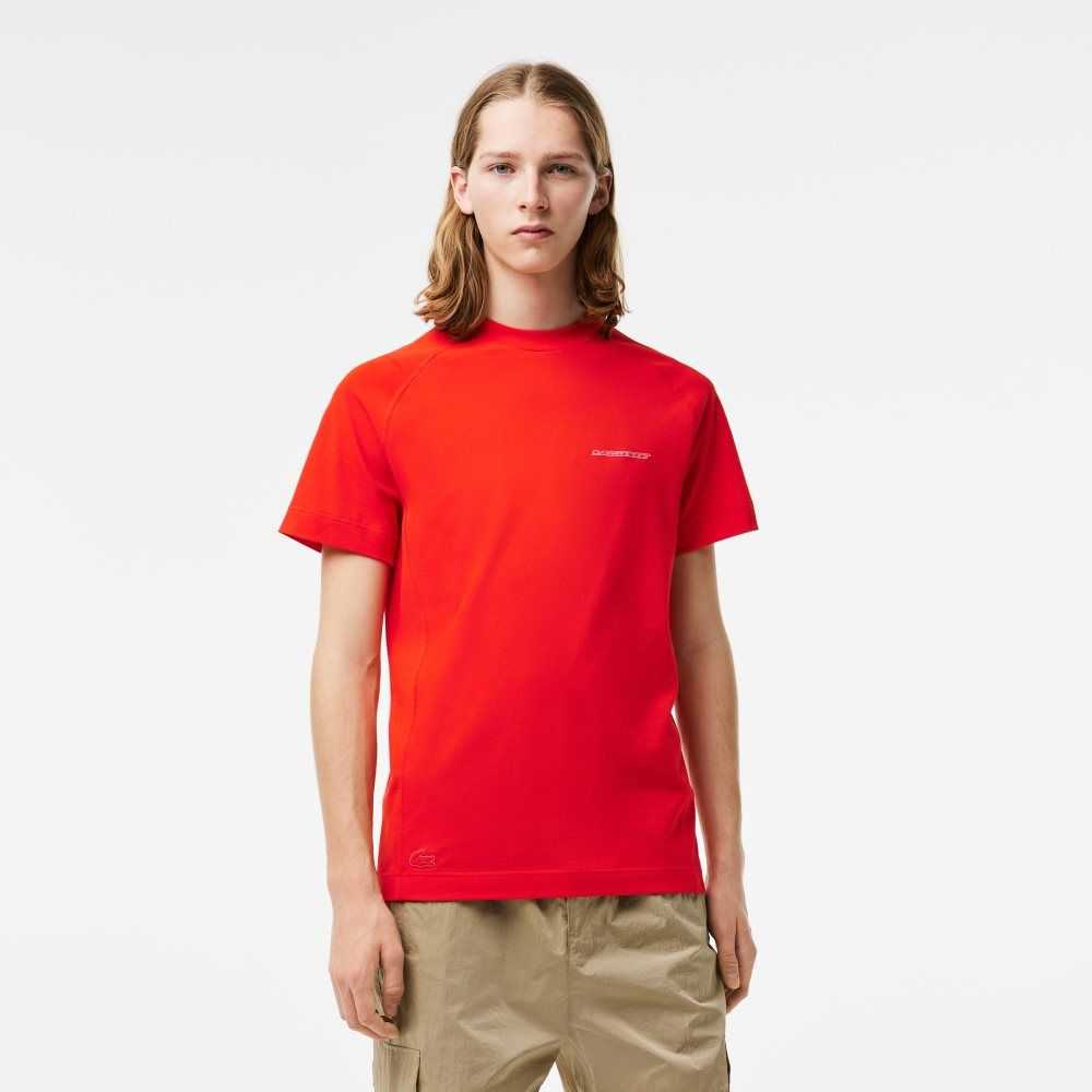 Lacoste Slim Fit Organic Cotton Pique T-Shirt Red | UTK-563829