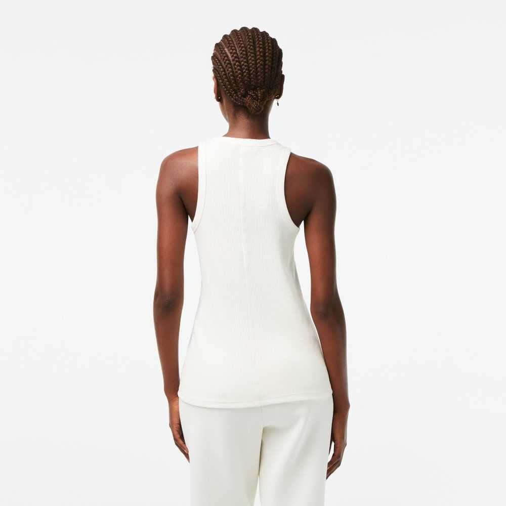 Lacoste Slim Fit Organic Cotton Tank Top White | SXH-958674