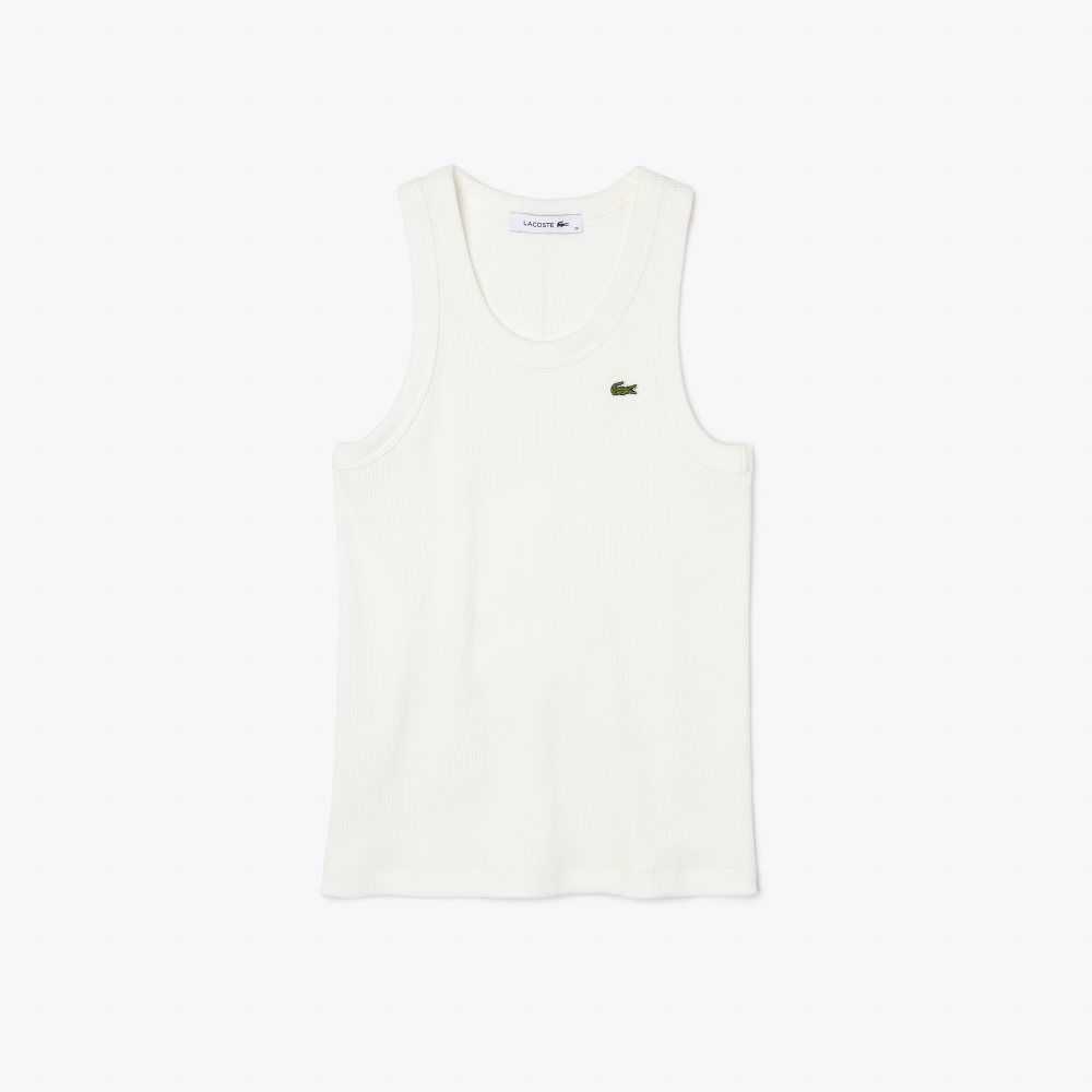 Lacoste Slim Fit Organic Cotton Tank Top White | SXH-958674