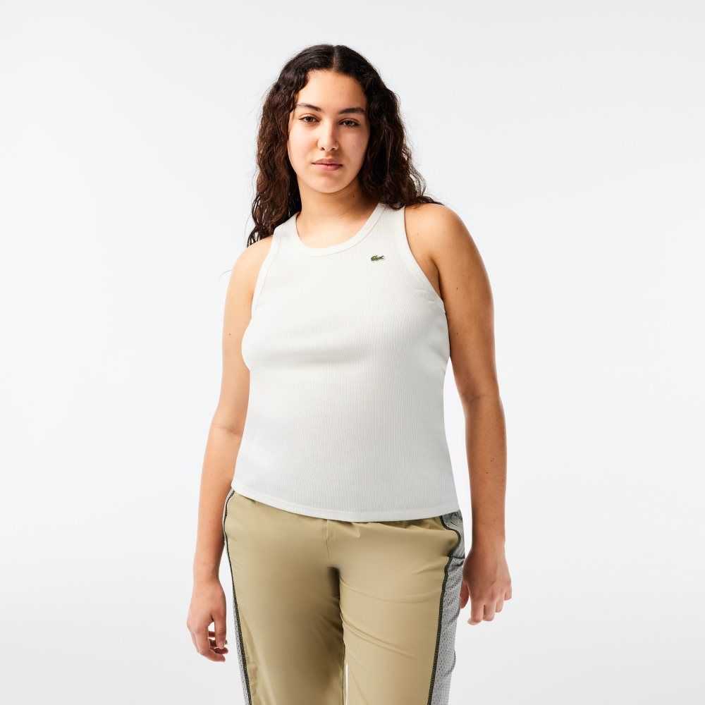 Lacoste Slim Fit Organic Cotton Tank Top White | SXH-958674