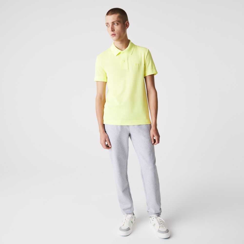 Lacoste Slim Fit Organic Stretch Cotton Pique Polo Flashy Yellow | UMS-681329