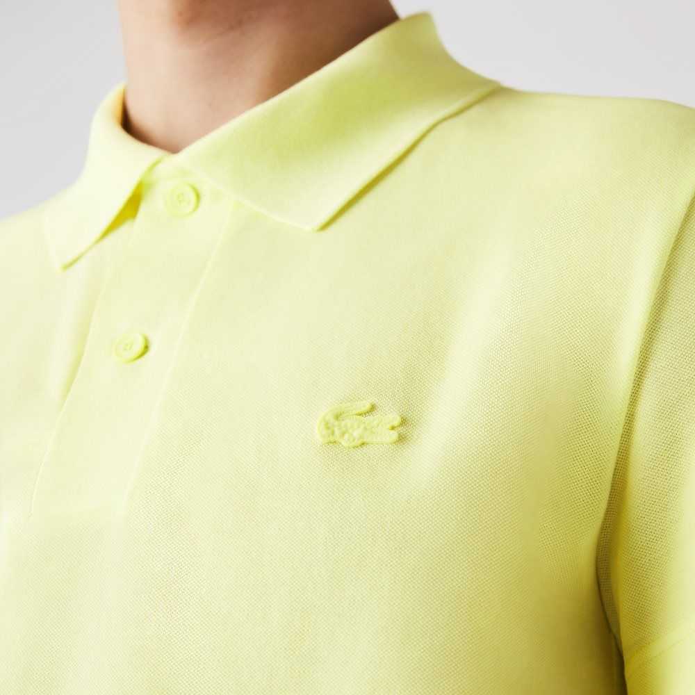 Lacoste Slim Fit Organic Stretch Cotton Pique Polo Flashy Yellow | UMS-681329