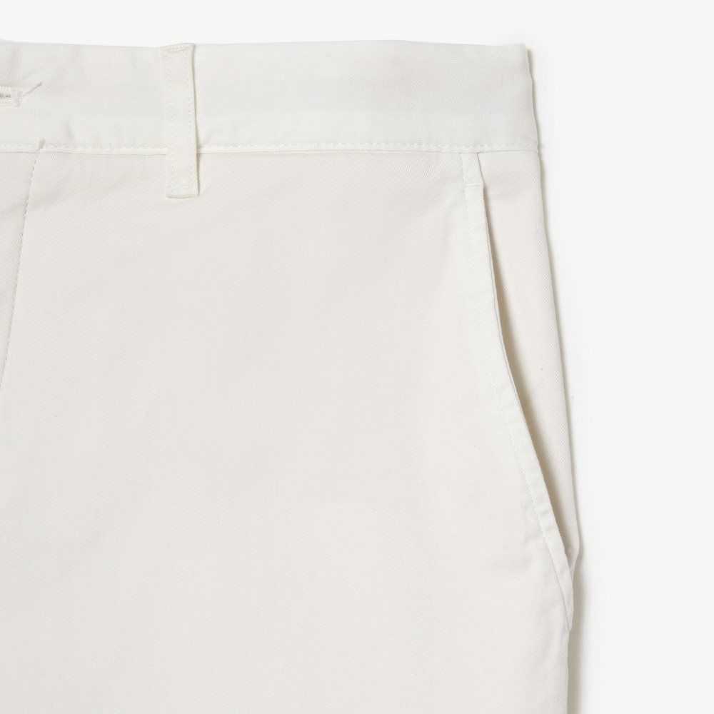 Lacoste Slim Fit Stretch Cotton Bermuda Shorts White | NDK-279145