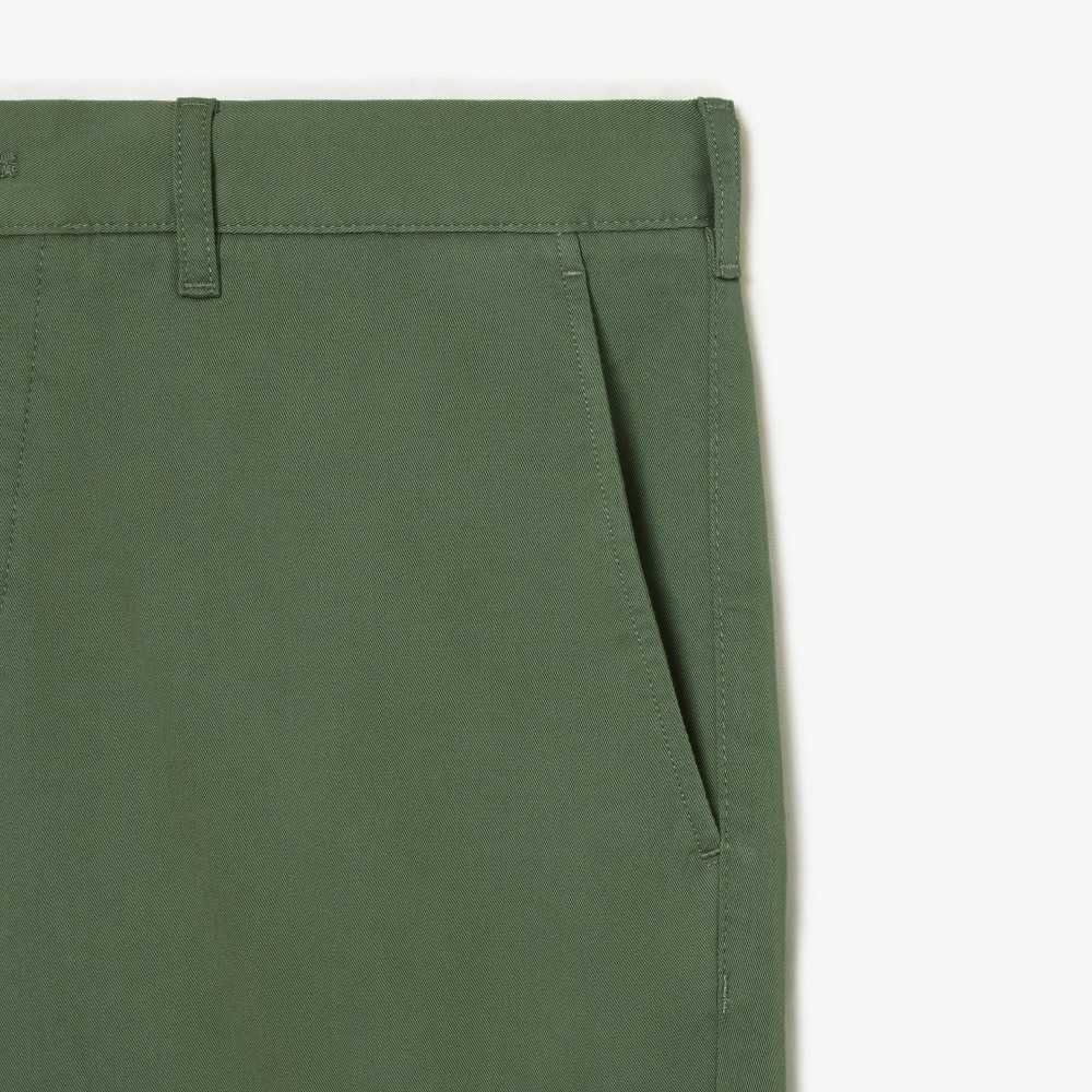 Lacoste Slim Fit Stretch Cotton Bermuda Shorts Khaki Green | NFZ-201576