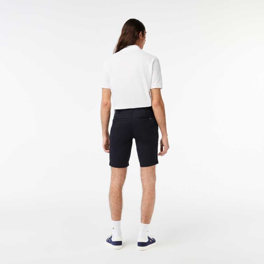 Lacoste Slim Fit Stretch Cotton Bermuda Shorts Navy Blue | NRJ-627830