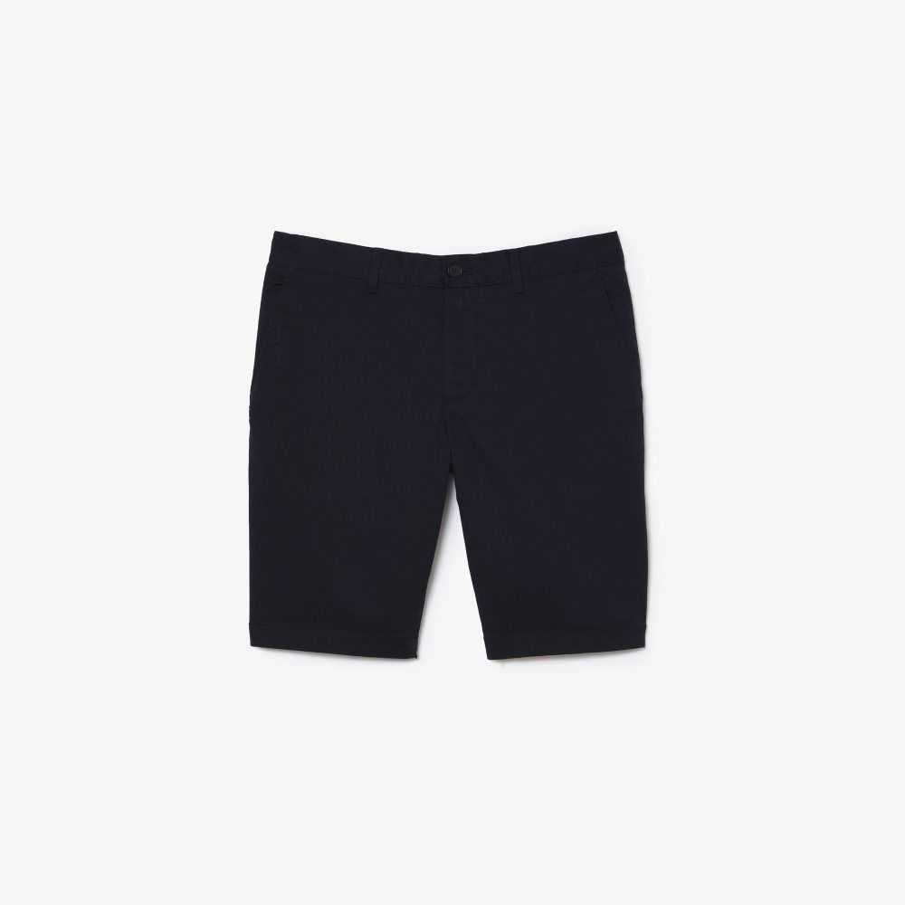 Lacoste Slim Fit Stretch Cotton Bermuda Shorts Navy Blue | NRJ-627830