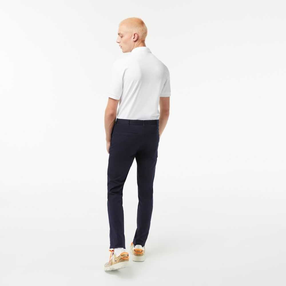 Lacoste Slim Fit Stretch Cotton Chinos Navy Blue | YTB-495320