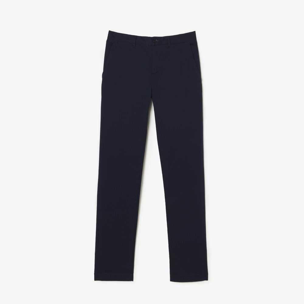 Lacoste Slim Fit Stretch Cotton Chinos Navy Blue | YTB-495320