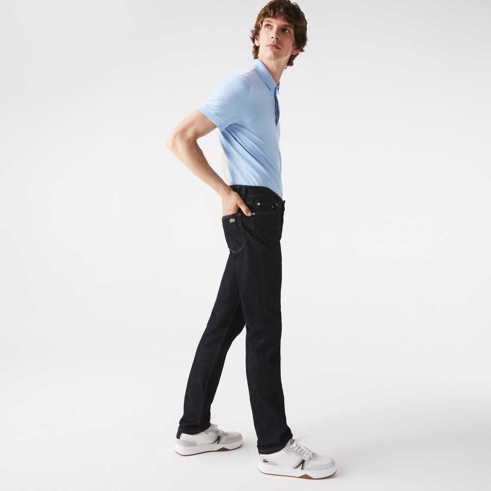 Lacoste Slim Fit Stretch Cotton Denim Pants Blue | BWC-598041