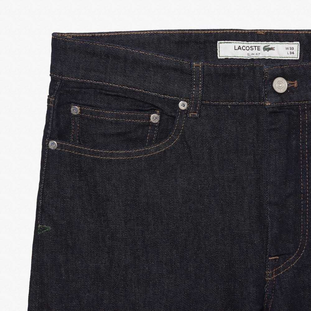 Lacoste Slim Fit Stretch Cotton Denim Pants Blue | BWC-598041