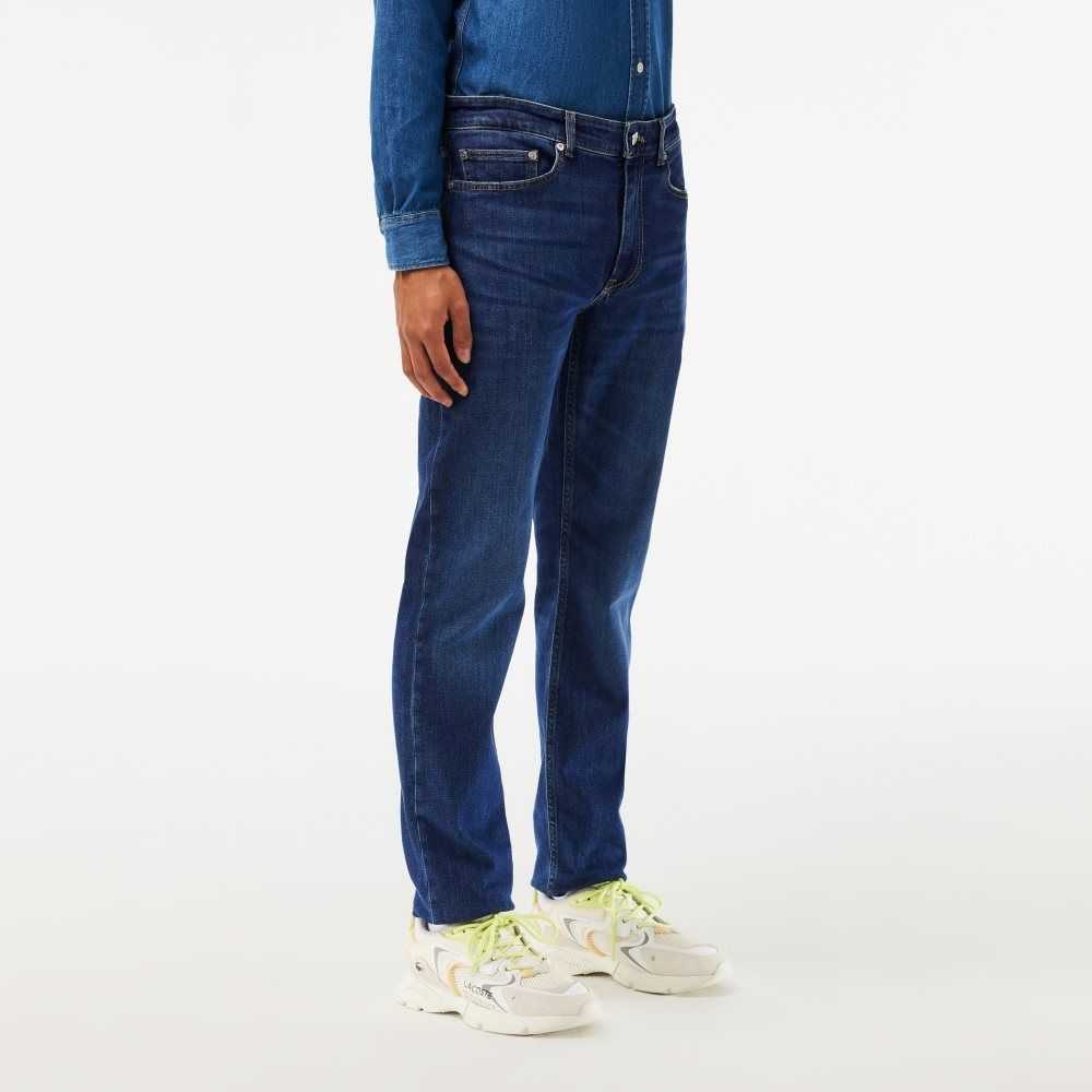 Lacoste Slim Fit Stretch Cotton Denim Pants Blue | XRV-354198