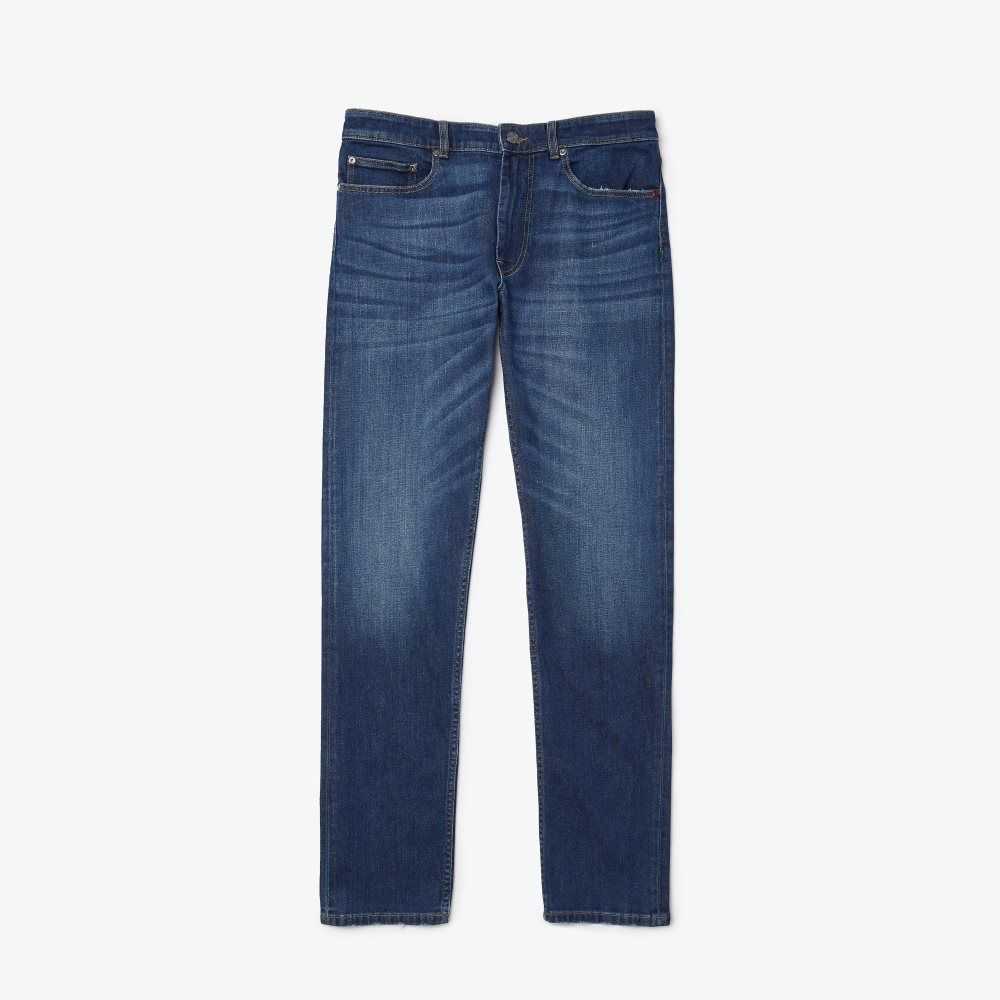 Lacoste Slim Fit Stretch Cotton Denim Pants Blue | XRV-354198