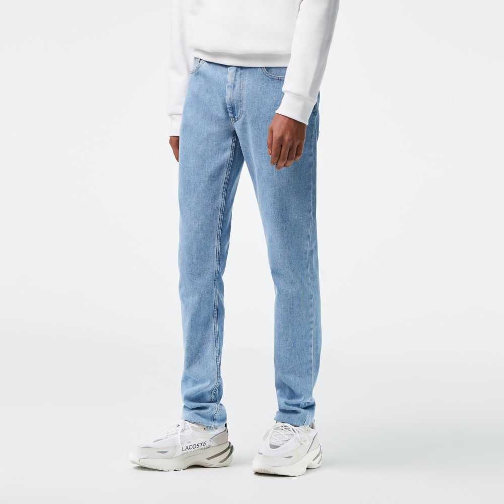 Lacoste Slim Fit Stretch Cotton Denim Pants Blue | YAE-685497