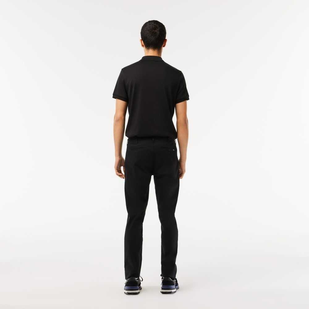 Lacoste Slim Fit Stretch Cotton Pants Black | MIY-051932