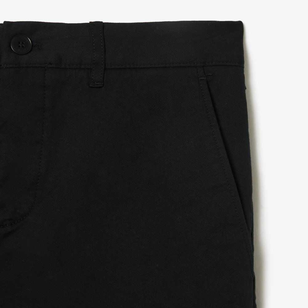 Lacoste Slim Fit Stretch Cotton Pants Black | MIY-051932