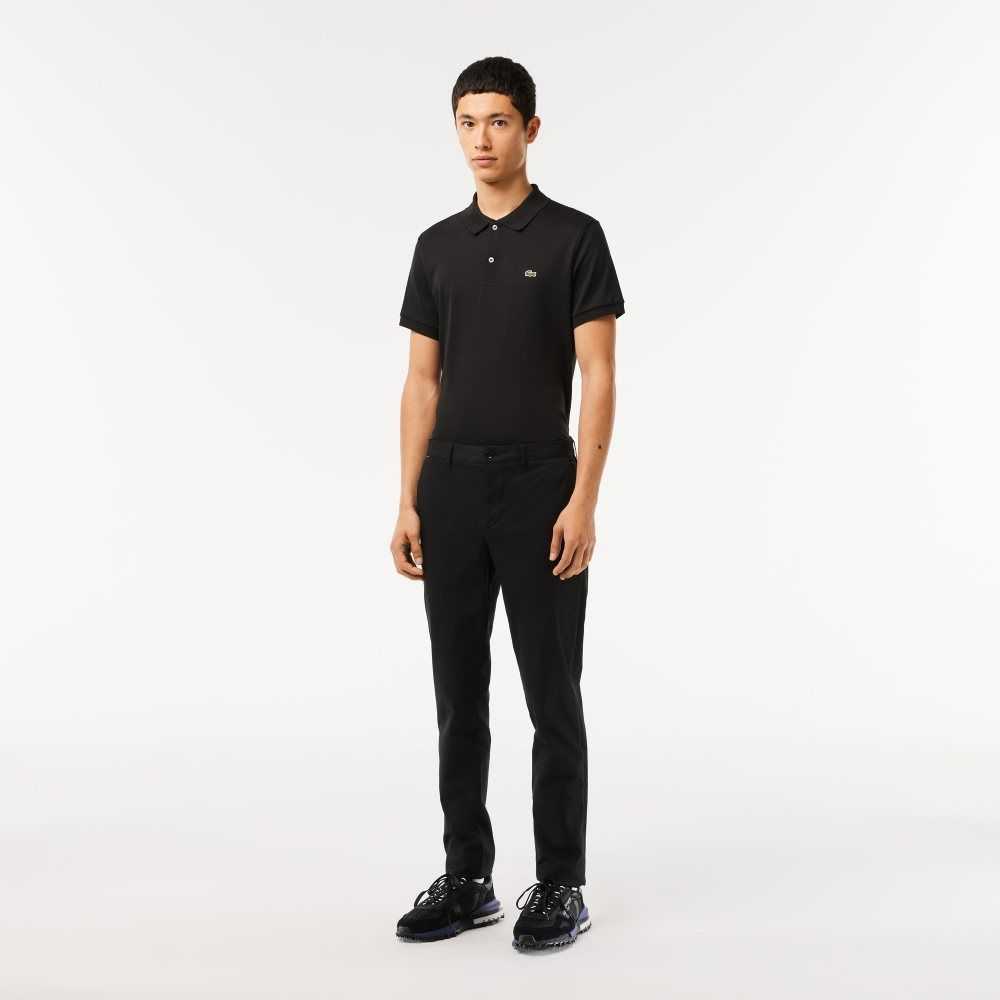 Lacoste Slim Fit Stretch Cotton Pants Black | MIY-051932