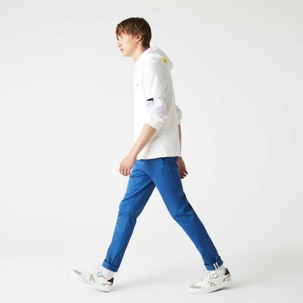 Lacoste Slim Fit Stretch Cotton Pants Blue | XQA-407362