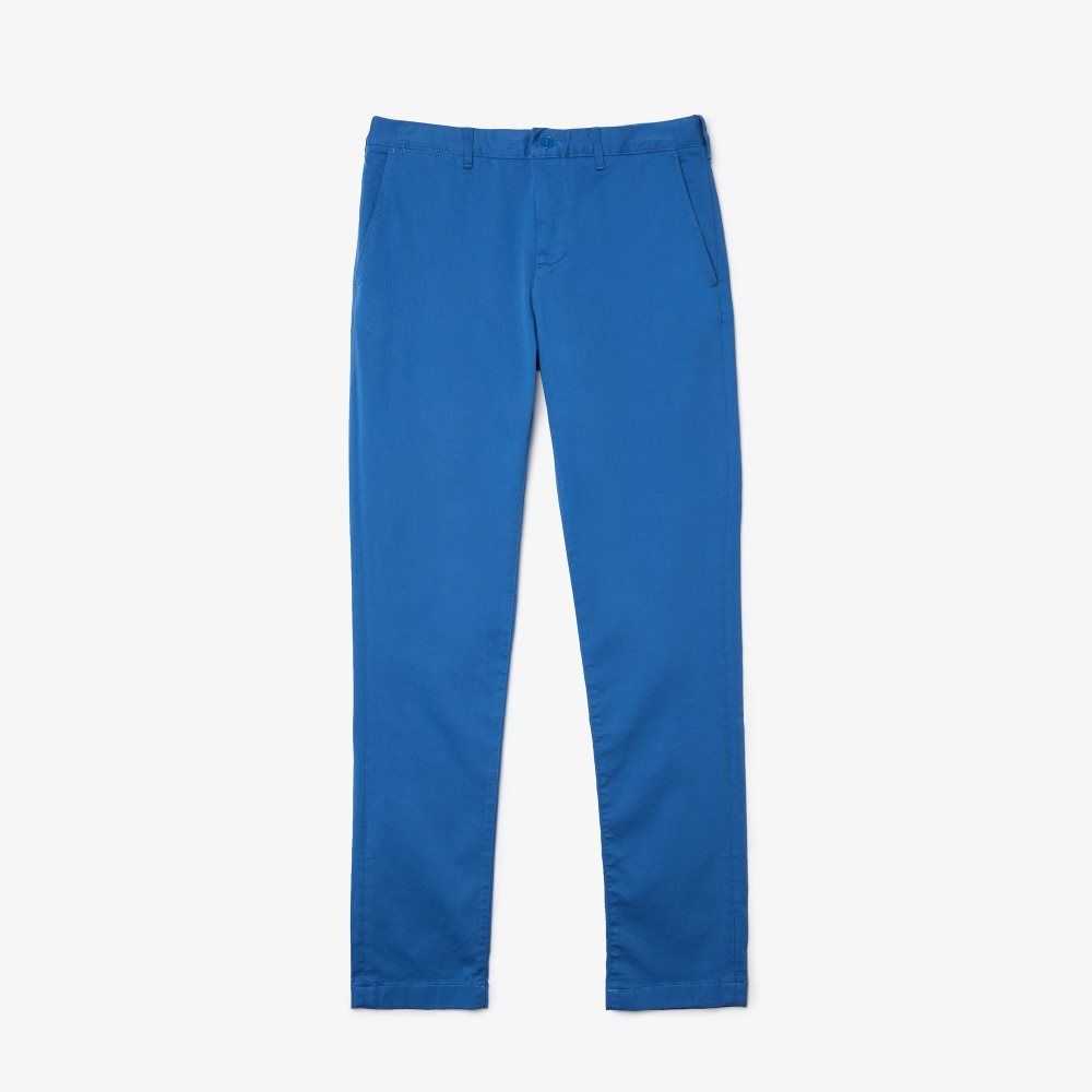 Lacoste Slim Fit Stretch Cotton Pants Blue | XQA-407362