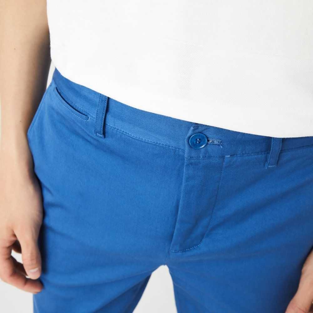 Lacoste Slim Fit Stretch Cotton Pants Blue | XQA-407362