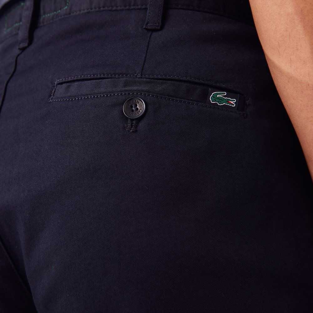 Lacoste Slim Fit Stretch Cotton Pants Navy Blue | HEY-659384