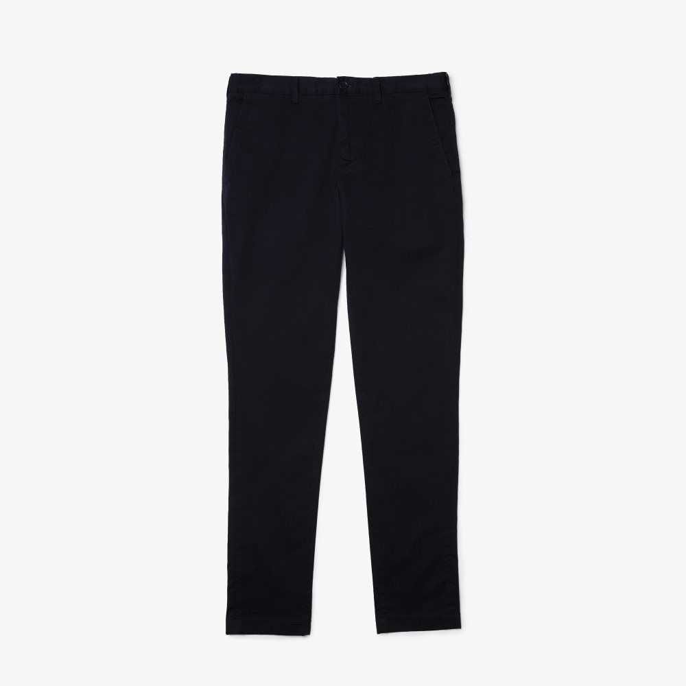 Lacoste Slim Fit Stretch Cotton Pants Navy Blue | HEY-659384