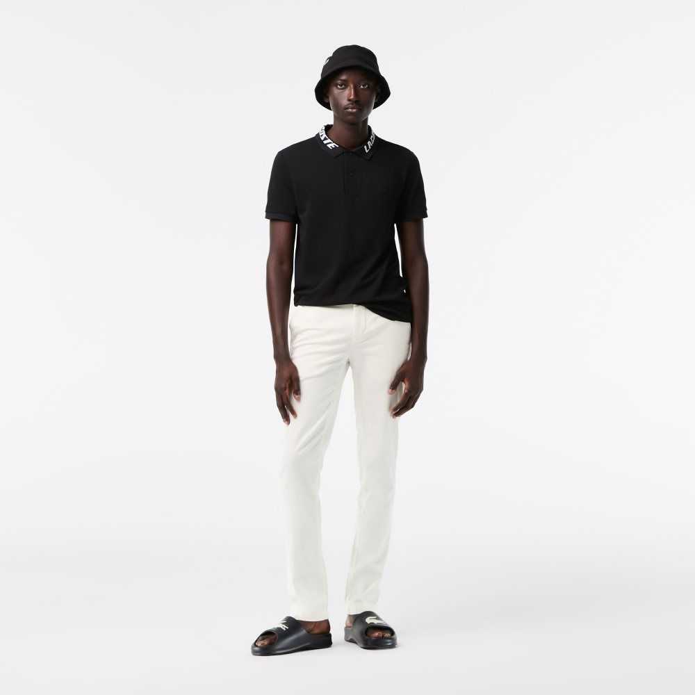 Lacoste Slim Fit Stretch Cotton Pants White | EFN-639014