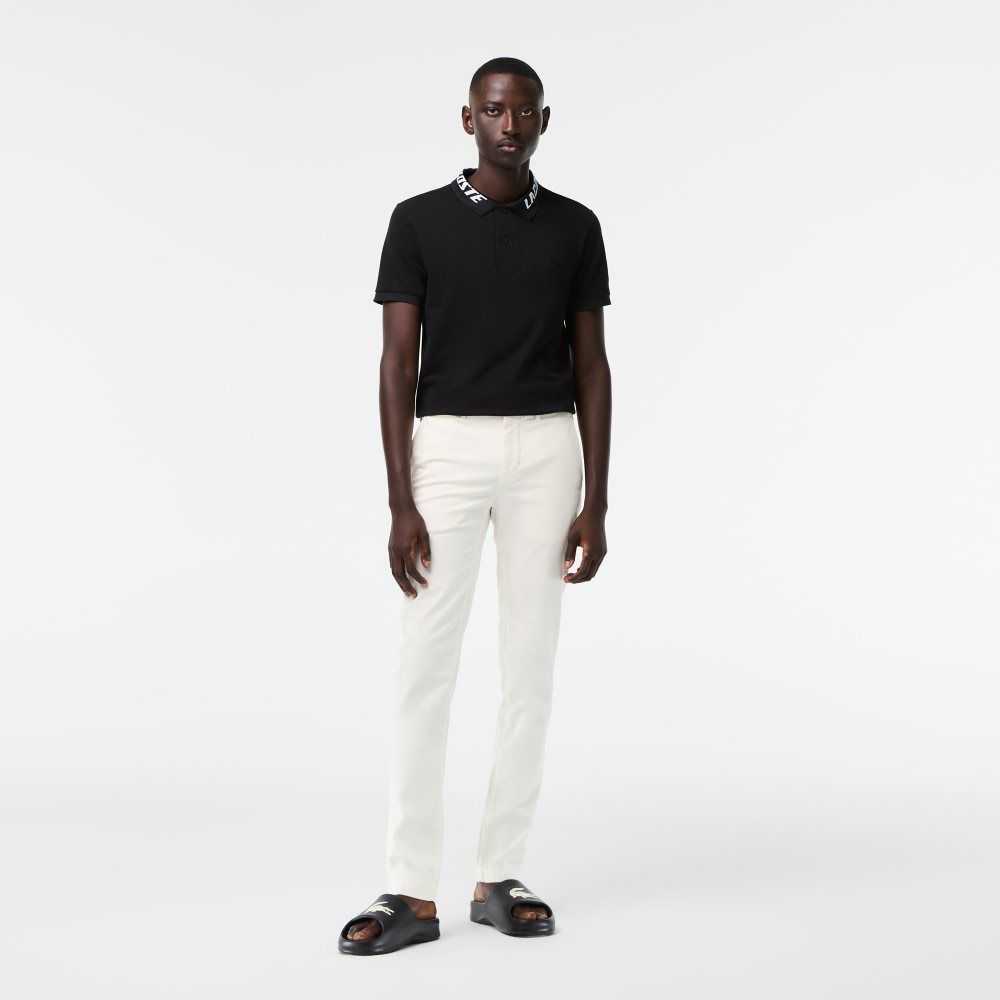 Lacoste Slim Fit Stretch Cotton Pants White | EFN-639014