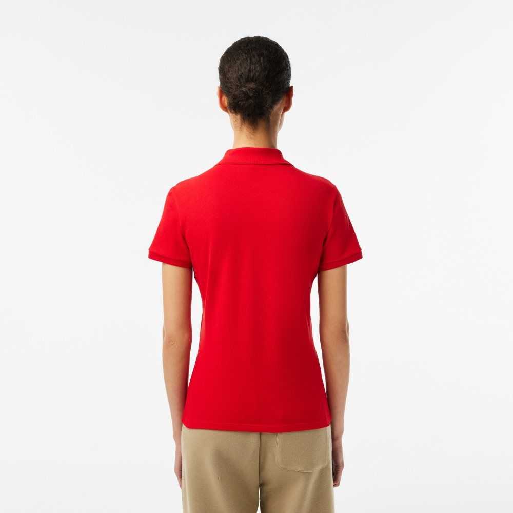 Lacoste Slim Fit Stretch Cotton Pique Polo Red | AVL-654071