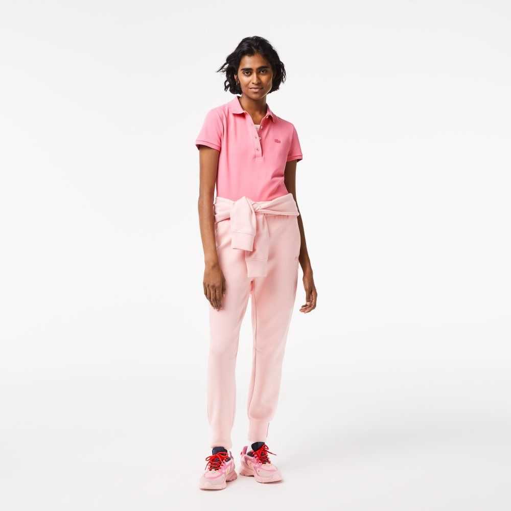 Lacoste Slim Fit Stretch Cotton Pique Polo Pink | OXW-716308