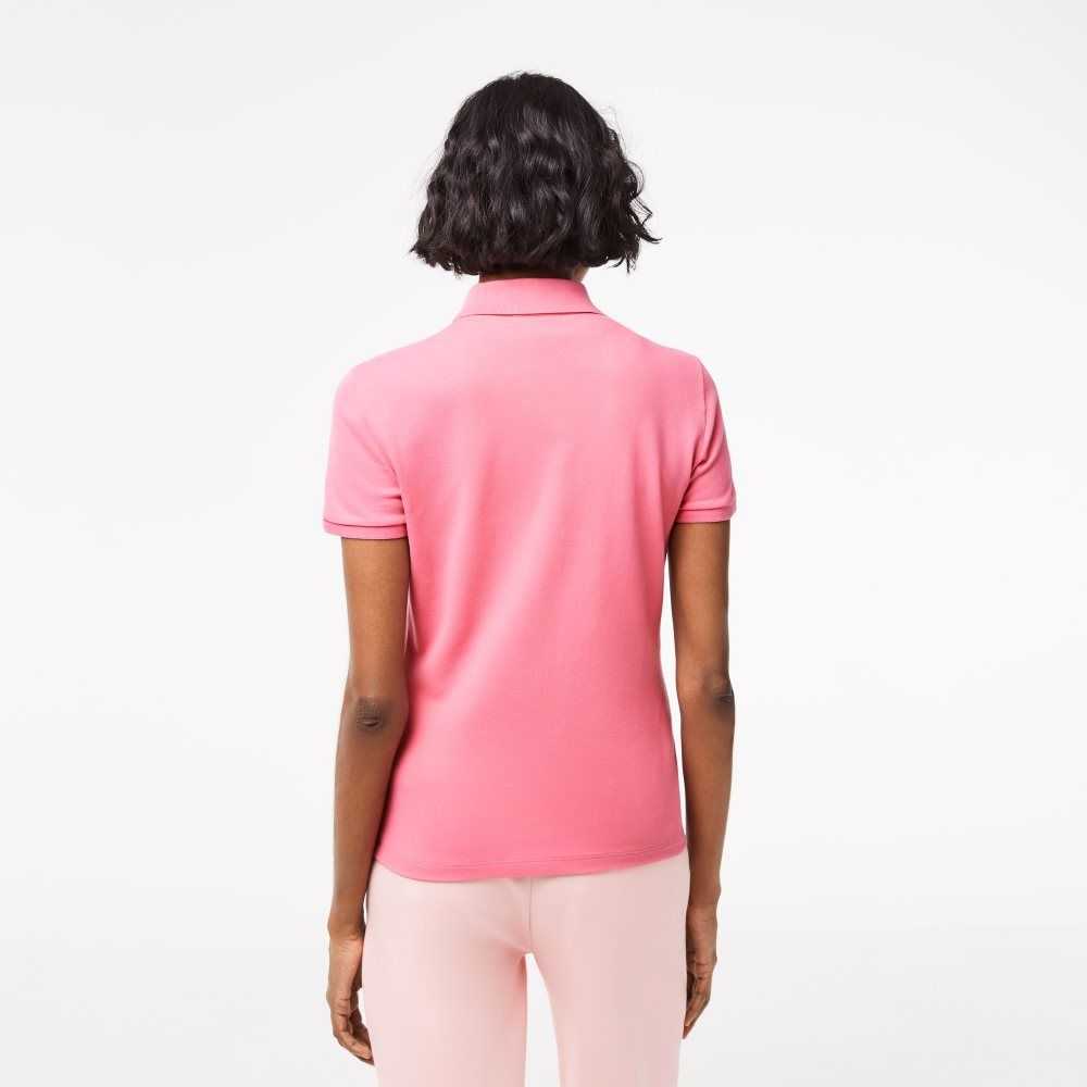 Lacoste Slim Fit Stretch Cotton Pique Polo Pink | OXW-716308