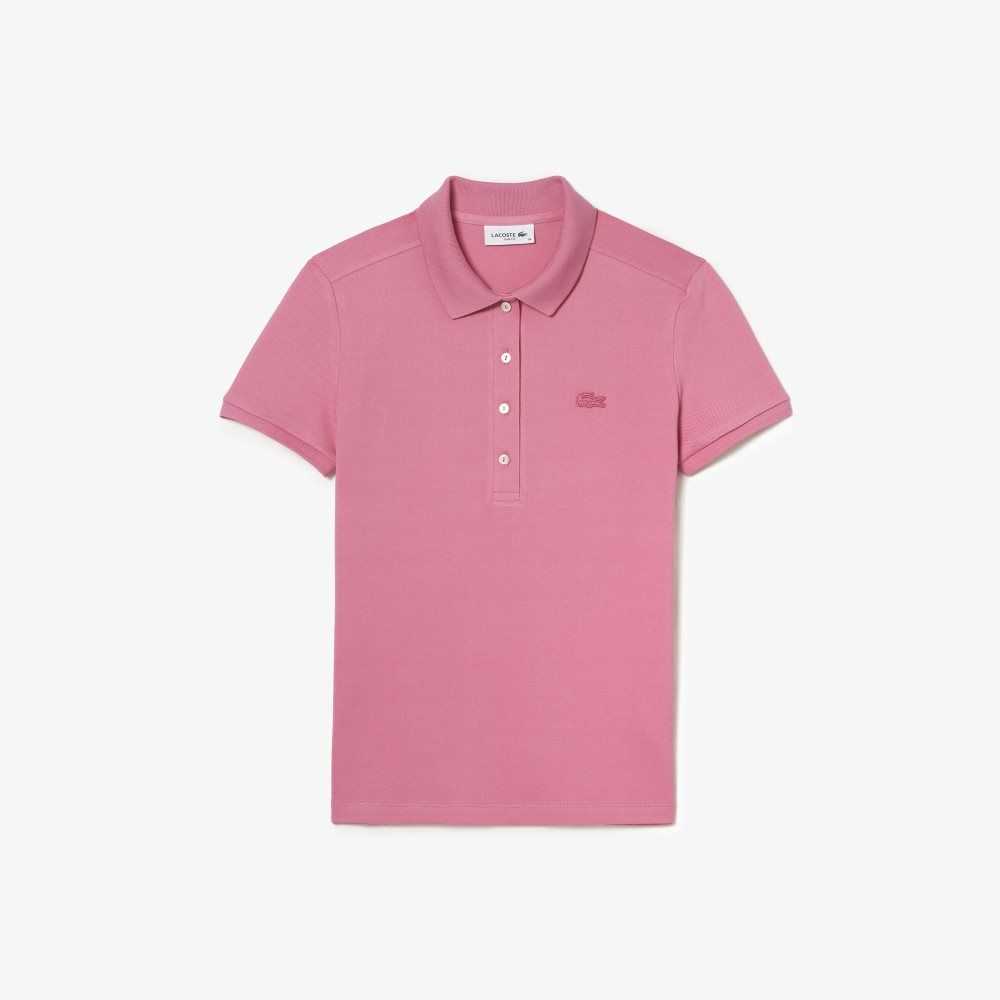 Lacoste Slim Fit Stretch Cotton Pique Polo Pink | OXW-716308