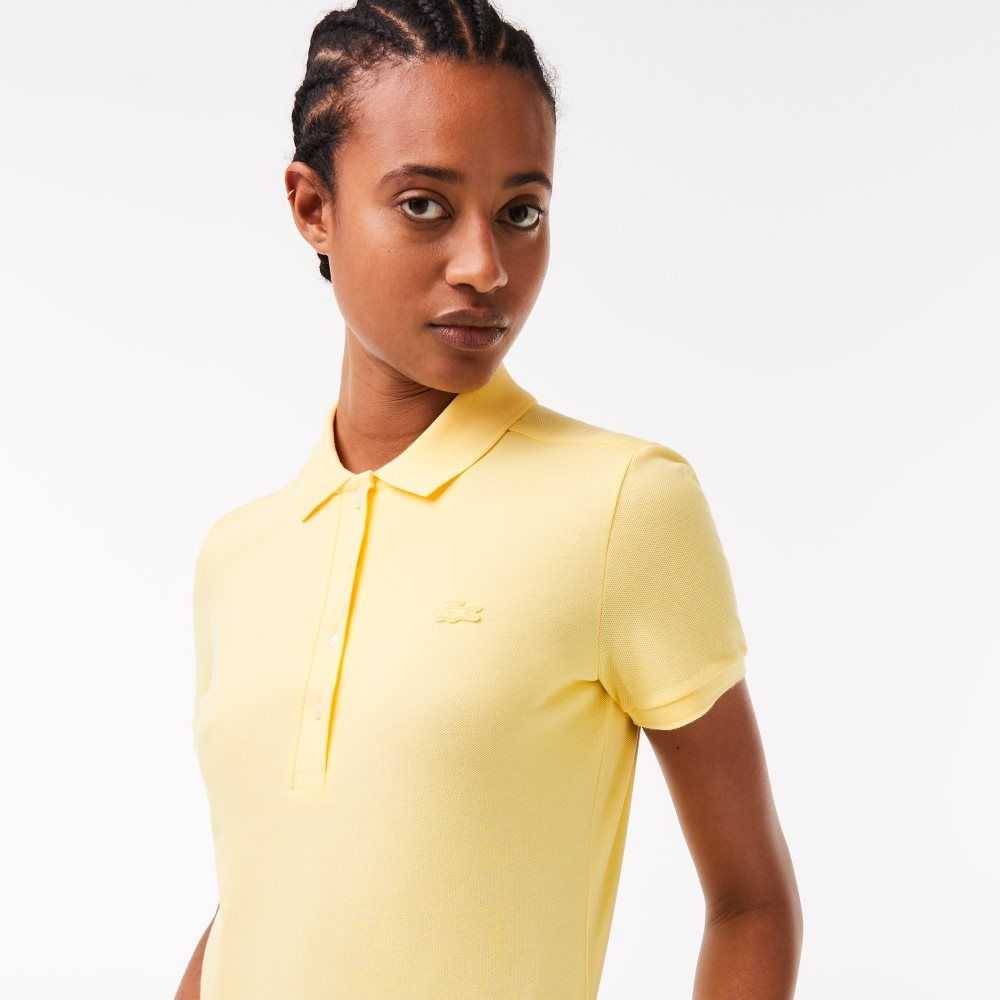 Lacoste Slim Fit Stretch Cotton Pique Polo Yellow | TZN-502387