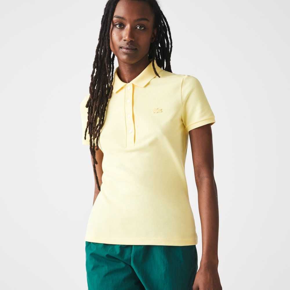 Lacoste Slim Fit Stretch Cotton Pique Polo Yellow | TZN-502387