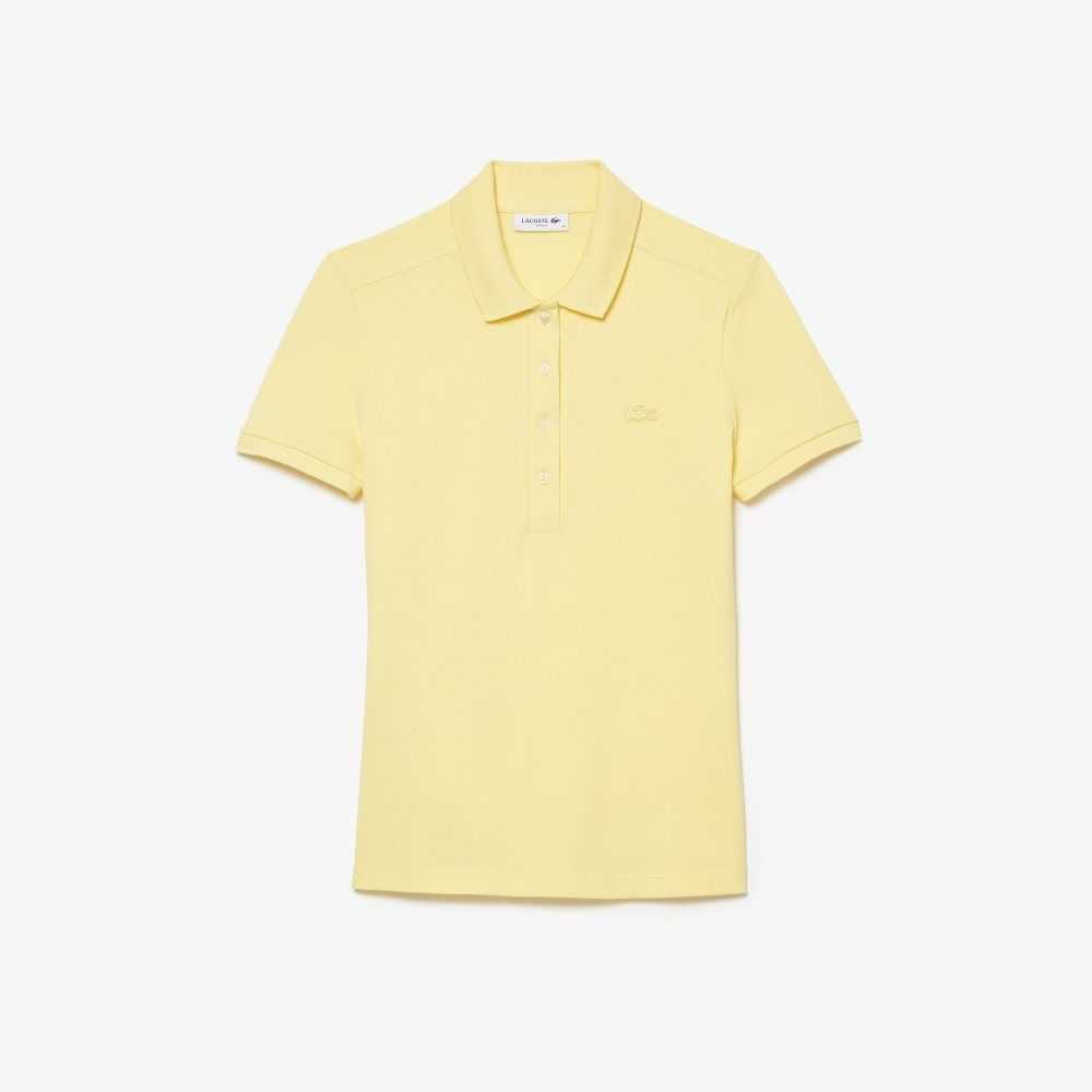 Lacoste Slim Fit Stretch Cotton Pique Polo Yellow | TZN-502387