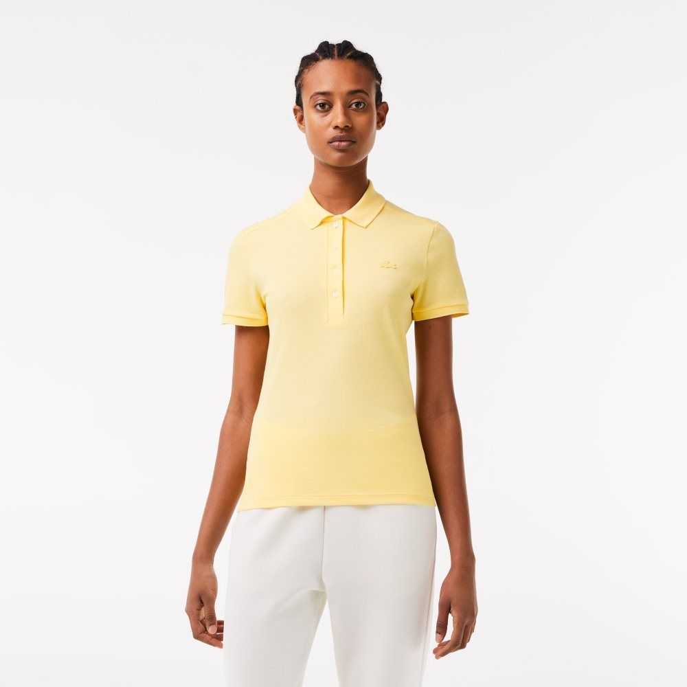 Lacoste Slim Fit Stretch Cotton Pique Polo Yellow | TZN-502387