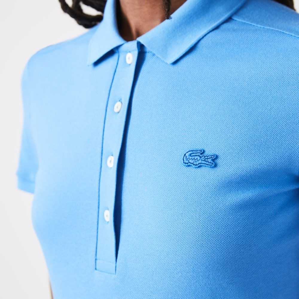 Lacoste Slim Fit Stretch Cotton Pique Polo Blue | WPT-130728