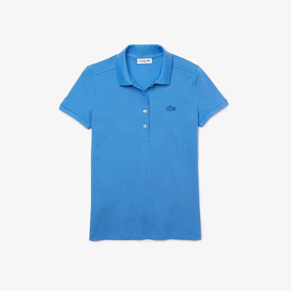 Lacoste Slim Fit Stretch Cotton Pique Polo Blue | WPT-130728