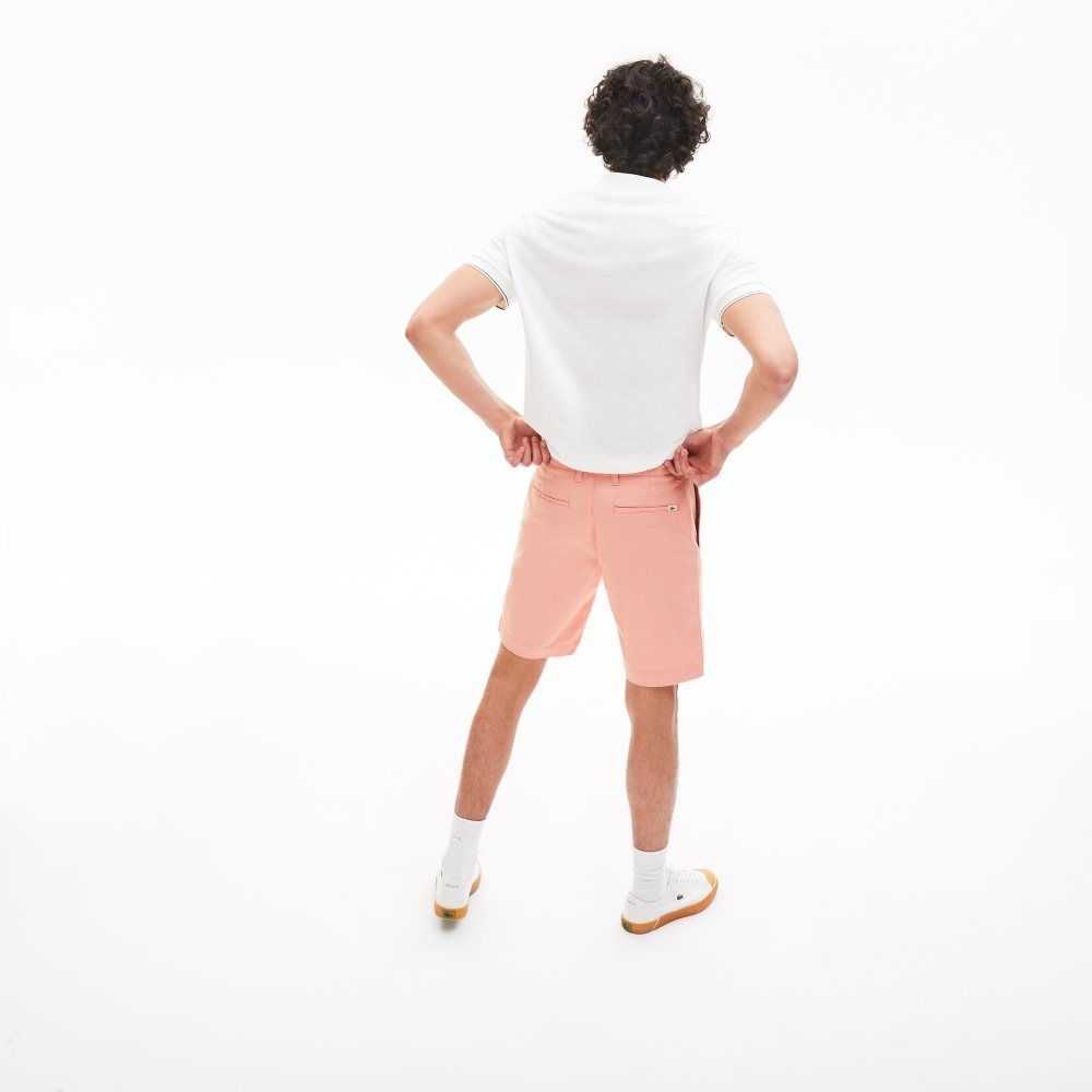 Lacoste Slim Fit Stretch Gabardine Shorts Pink | JPK-561029