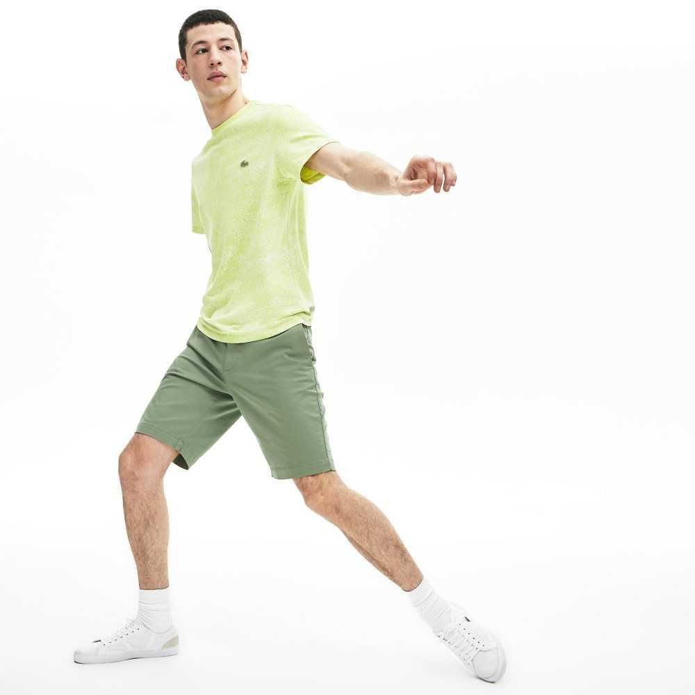 Lacoste Slim Fit Stretch Gabardine Shorts Green | LWO-420569