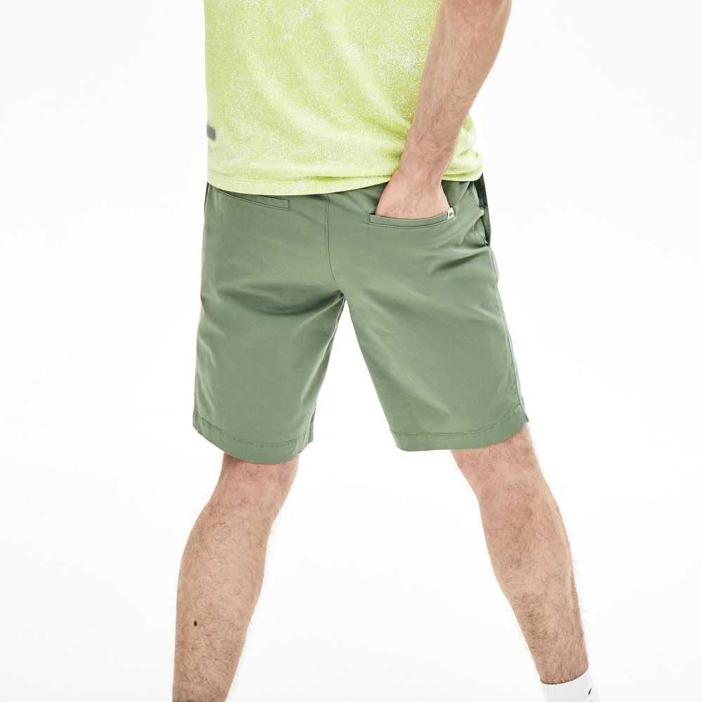 Lacoste Slim Fit Stretch Gabardine Shorts Green | LWO-420569